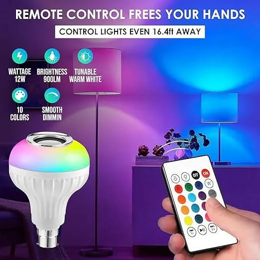 12W RGB LED party bulb with Bluetooth Speaker & WiFi Control