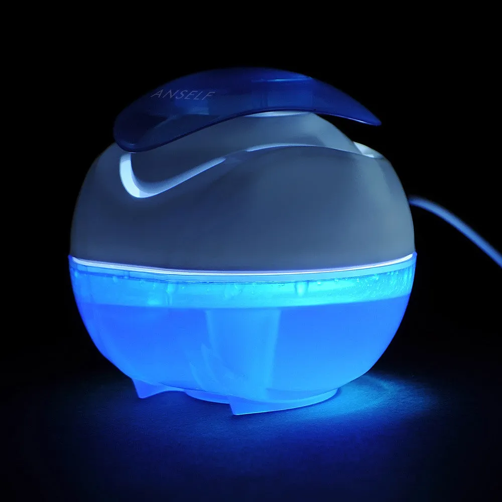 1W USB Portable Air Purifier Ball & LED Night Light - For Home/Office/Car/Travel