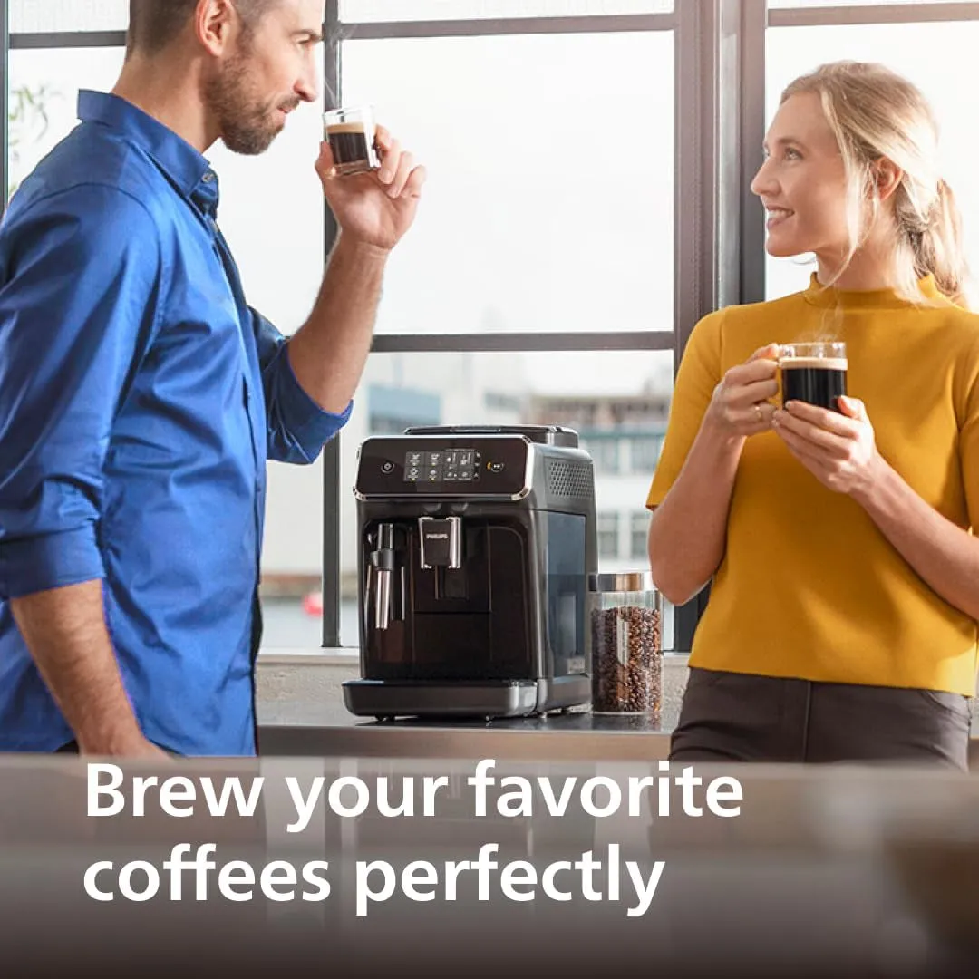 2200 Series Fully Automatic Espresso Machine, Classic Milk Frother, 2 Coffee Varieties, Intuitive Touch Display, 100% Ceramic Grinder