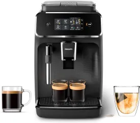 2200 Series Fully Automatic Espresso Machine, Classic Milk Frother, 2 Coffee Varieties, Intuitive Touch Display, 100% Ceramic Grinder