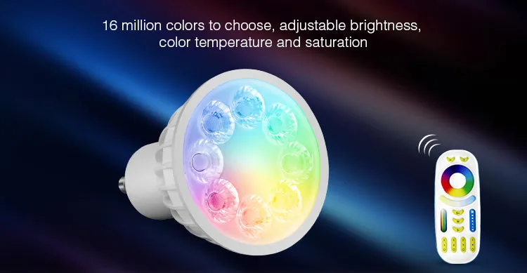 2.4GHz RF Remote-able 4W RGB CCT LED GU10 Bulb