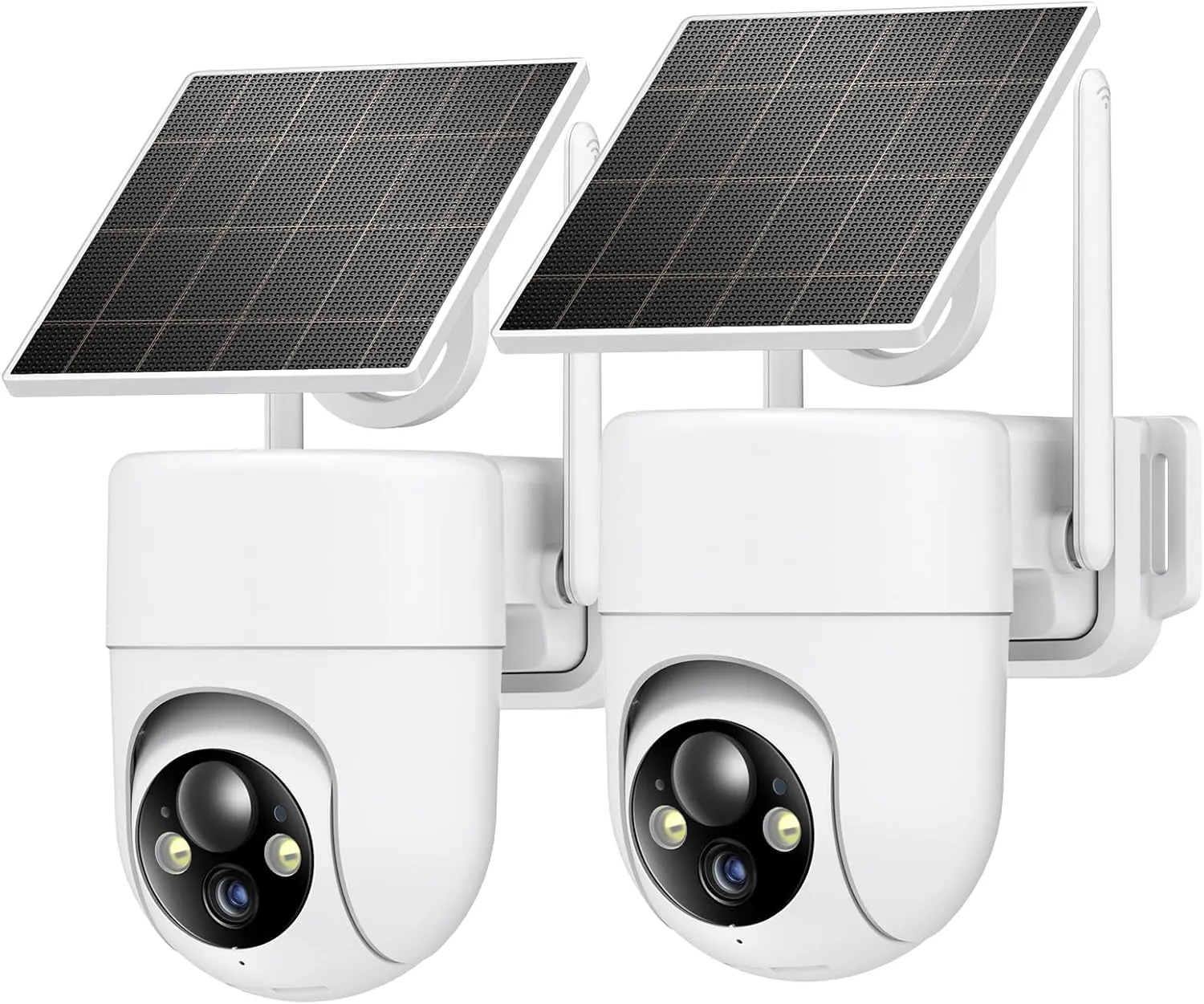 2K Solar Security Cameras Wireless Outdoor, 2PCS Outdoor Camera Wireless with 360° View, Cameras for Home Security with Color Night Vision/2-Way Audio, 2.4Ghz Wi-Fi Only