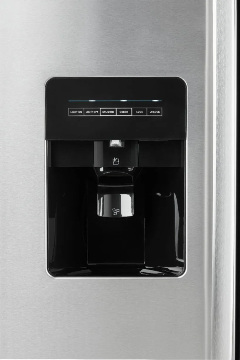 36-INCH SIDE-BY-SIDE REFRIGERATOR WITH DUAL PAD EXTERNAL ICE AND WATER DISPENSER