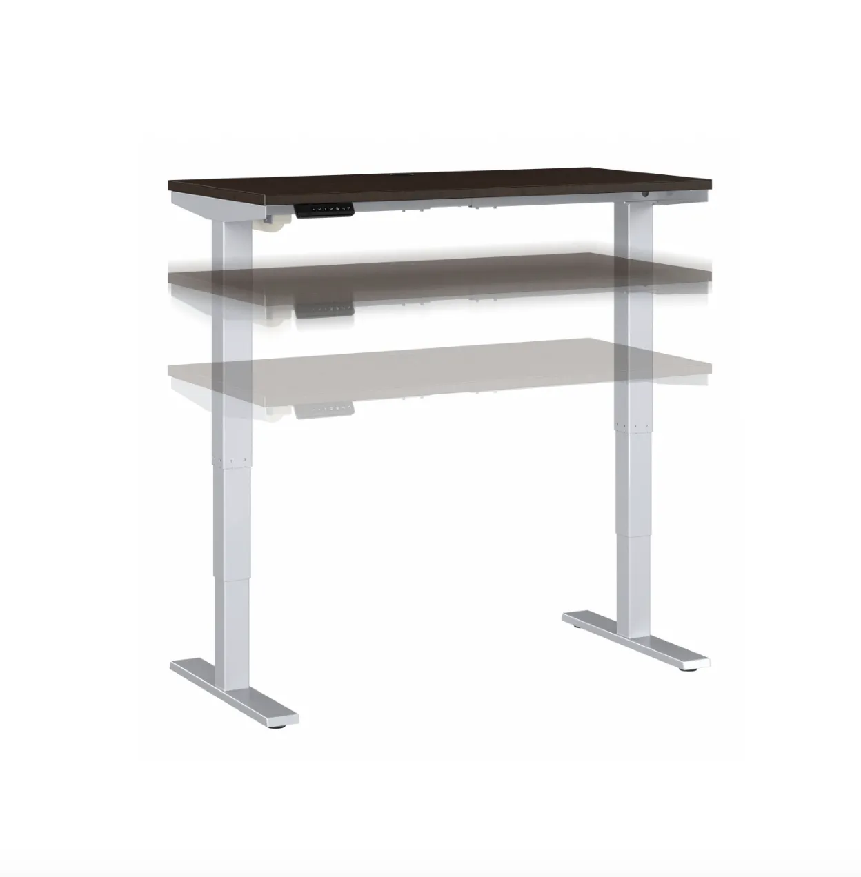 60" Sit - Stand Office Desk in Mocha Cherry with Motorized Height Adjustment