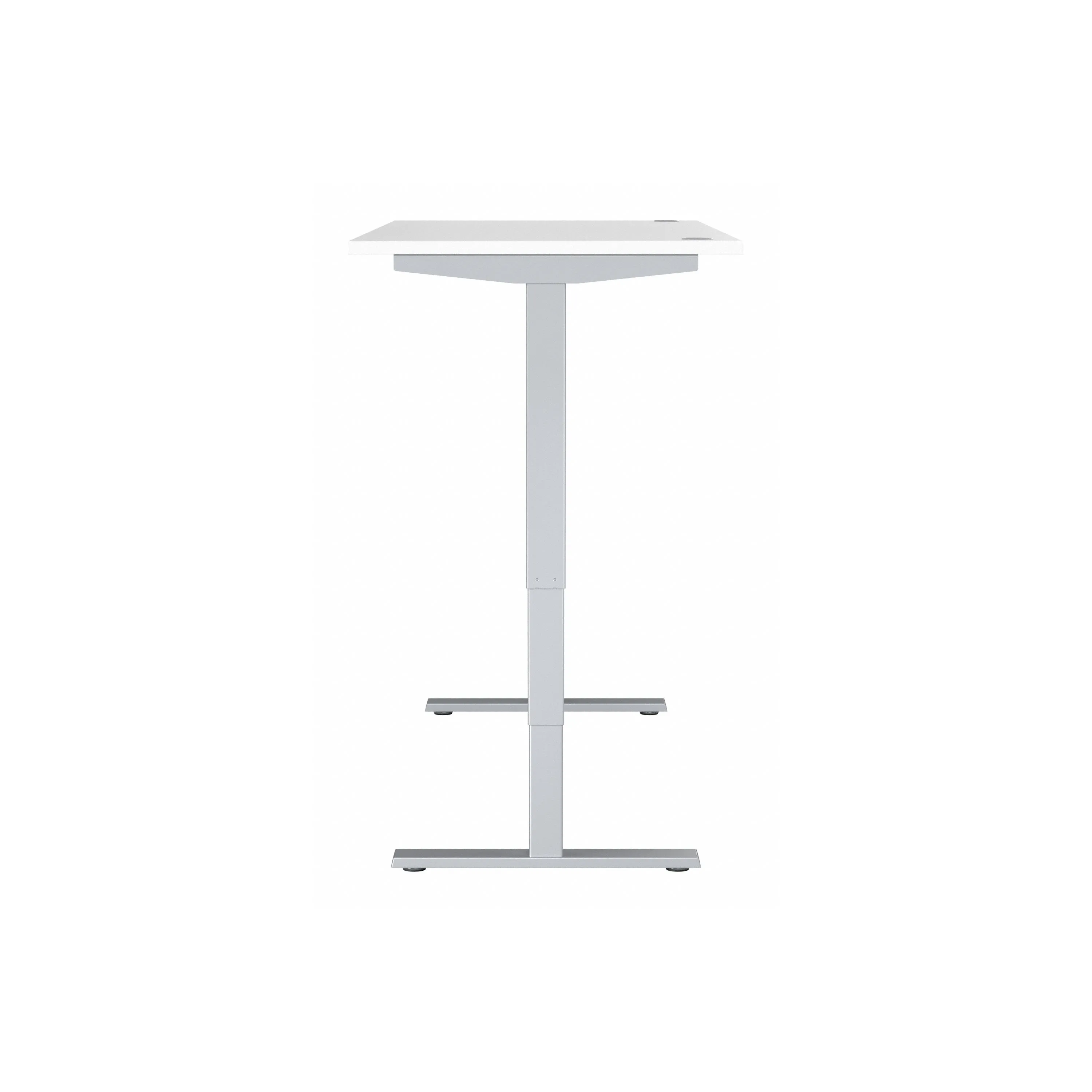 72" Standing Office Desk in White with Metallic Base