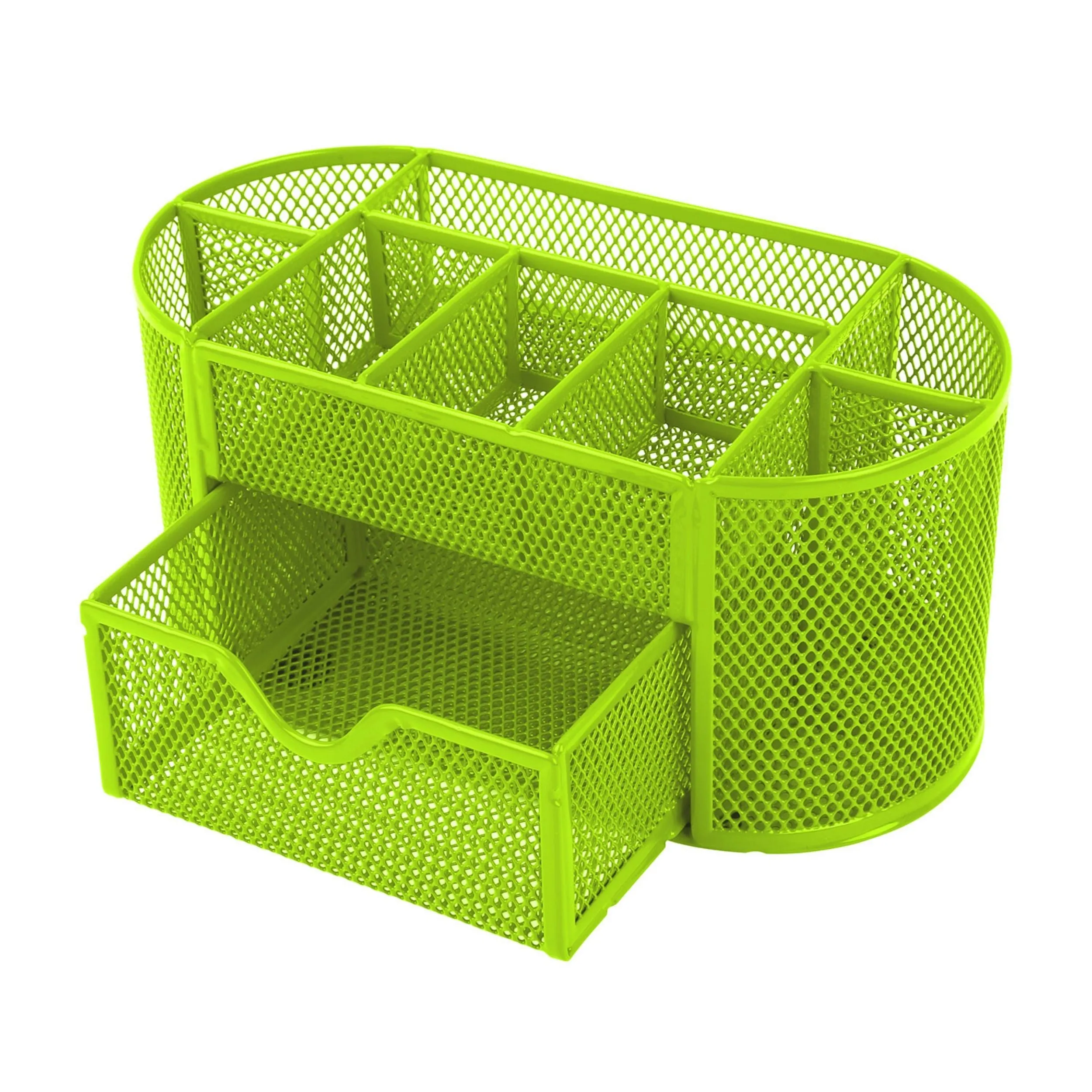 9-Compartment Metal Mesh Pencil Holder Desk Organizer, Pen Storage