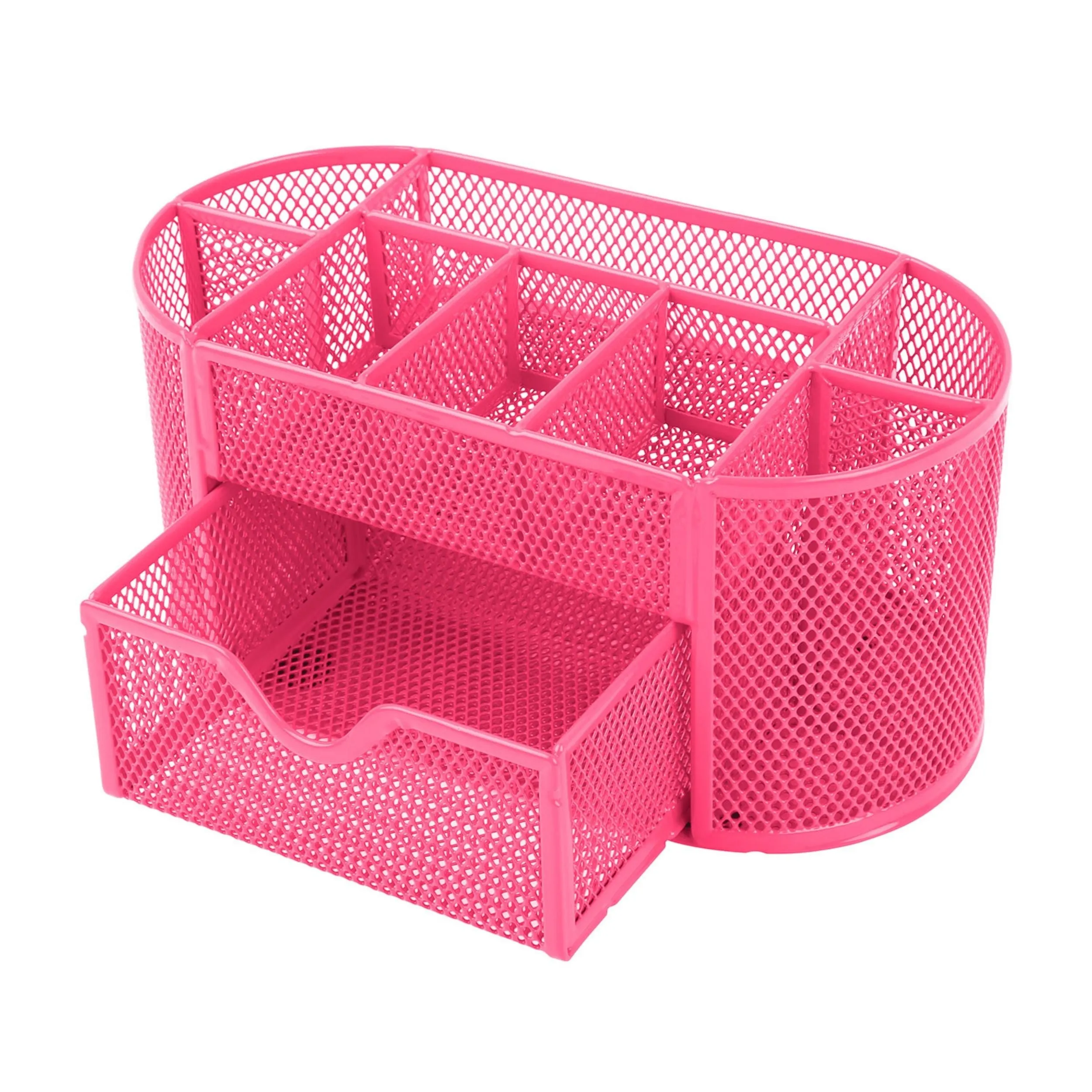 9-Compartment Metal Mesh Pencil Holder Desk Organizer, Pen Storage