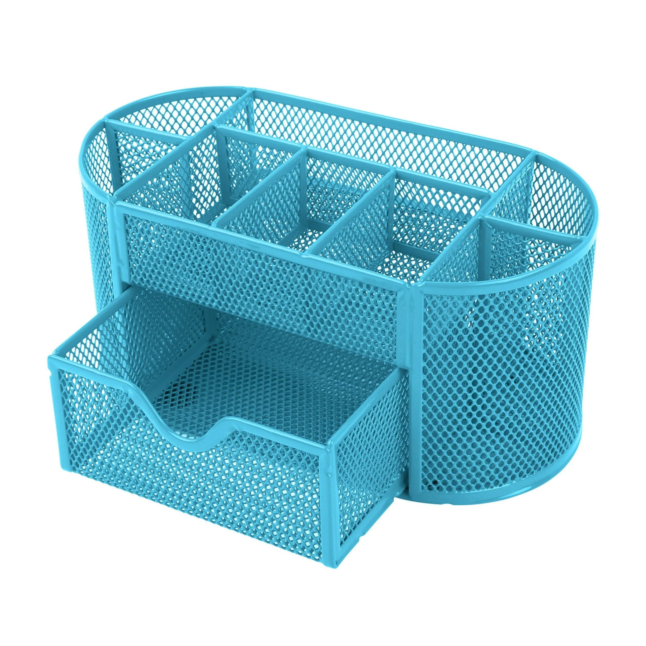 9-Compartment Metal Mesh Pencil Holder Desk Organizer, Pen Storage