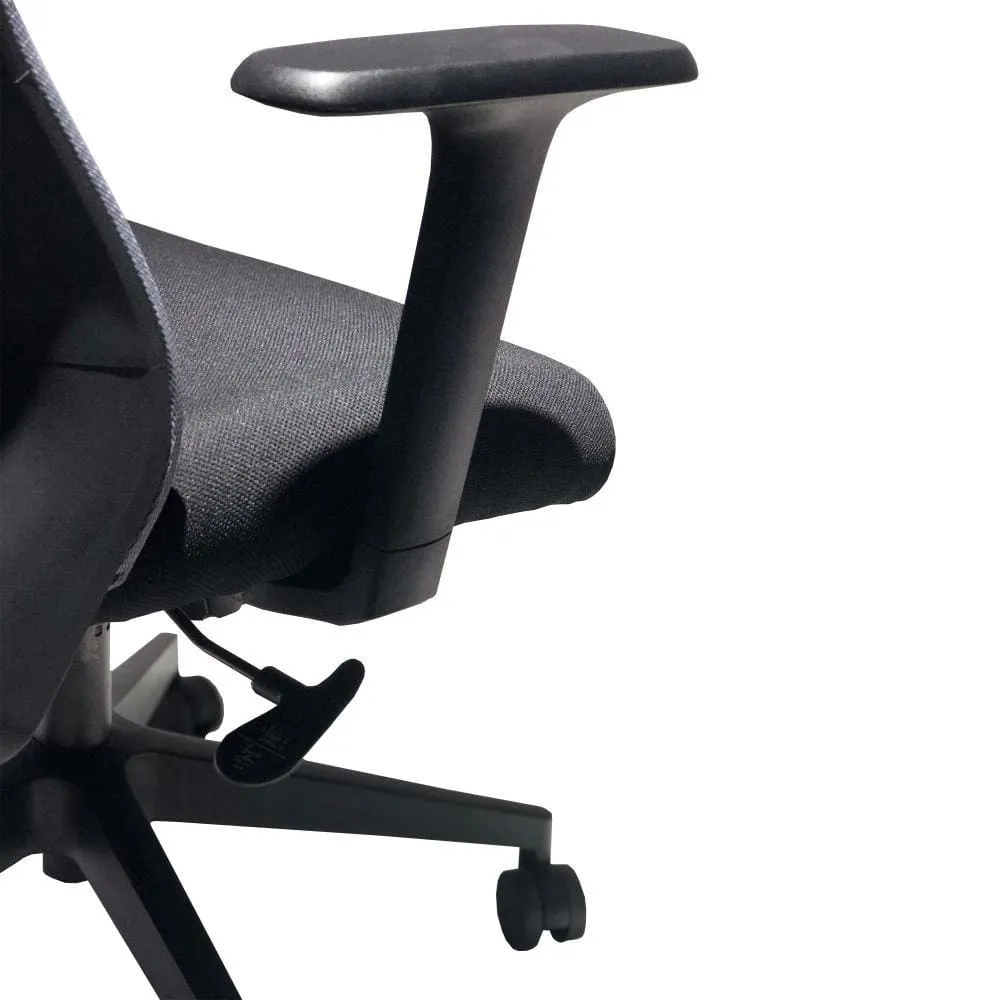 Adjustable Headrest Swivel Office Chair with Casters, Black and Gray By The Urban Port