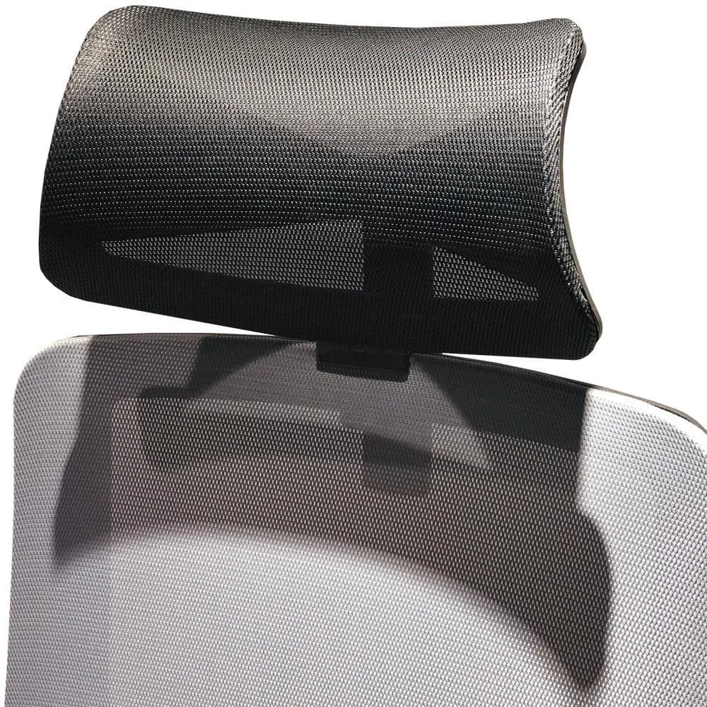 Adjustable Headrest Swivel Office Chair with Casters, Black and Gray By The Urban Port