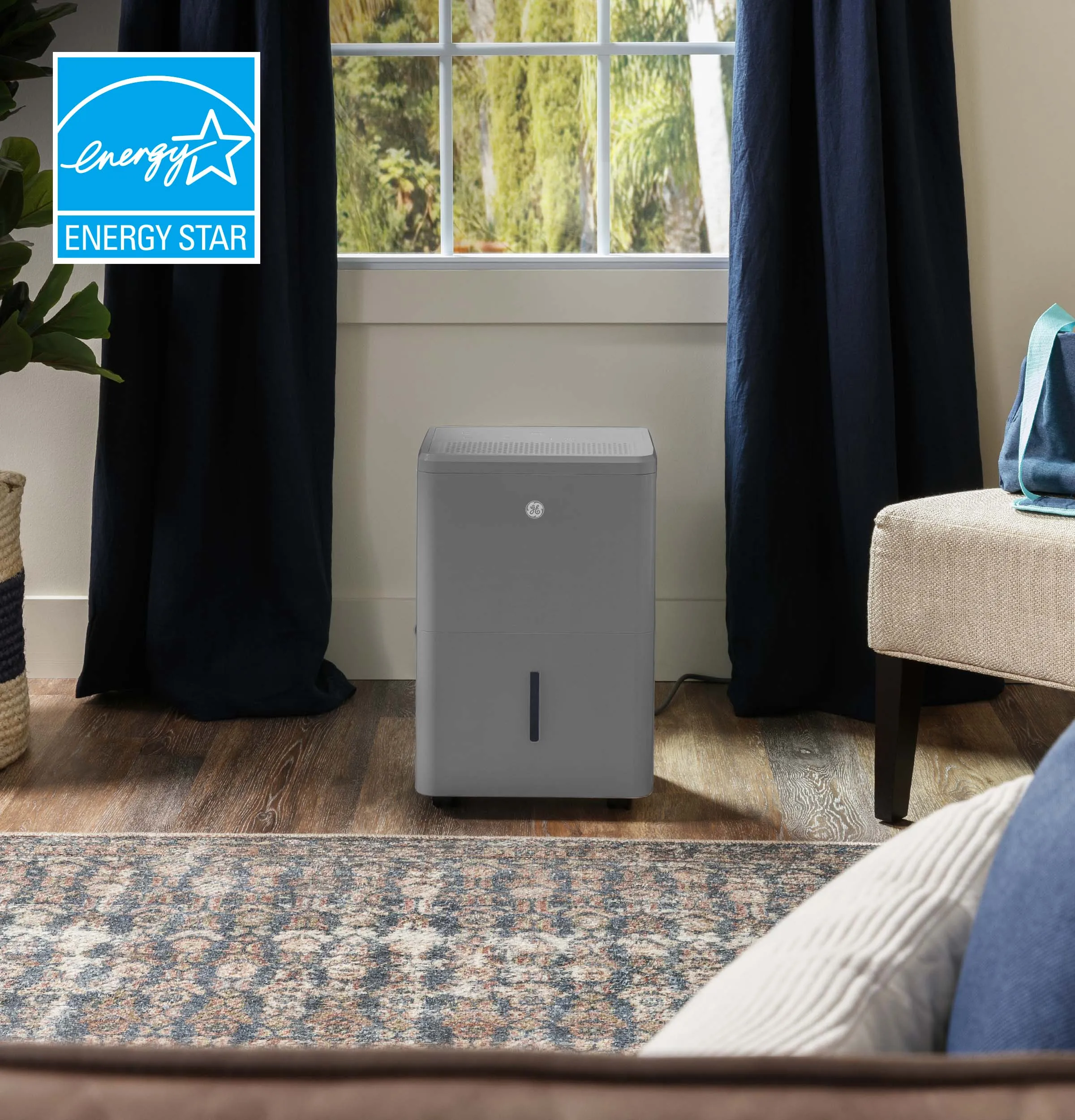 ADYR50LC GE® ENERGY STAR® 50 Pint Portable Dehumidifier with Smart Dry for Wet Spaces