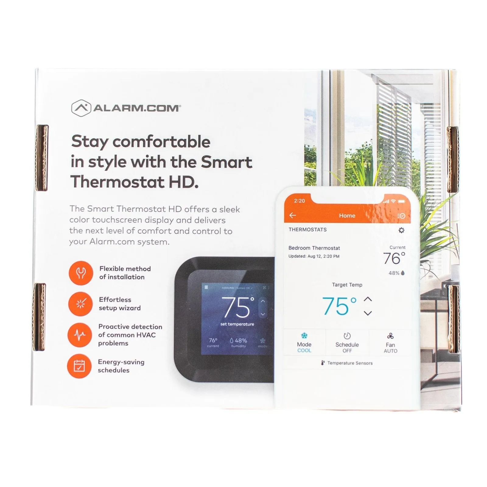 Alarm.com ADC-T40K-HD Smart Color Touchscreen Thermostat