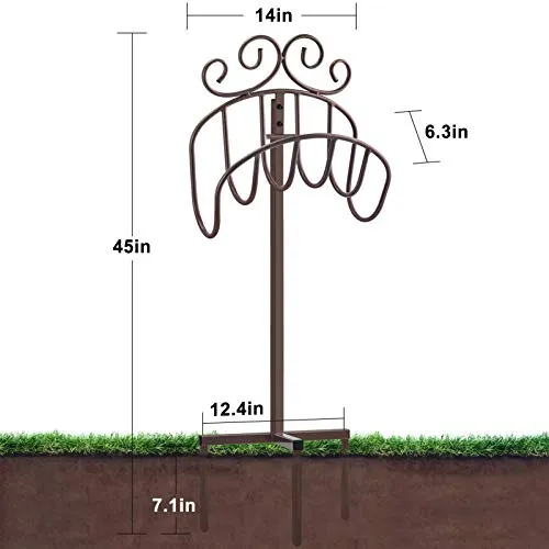Amagabeli Garden Hose Holder Holds 125ft Hose Rustproof Hose Hanger Stand Free Standing BG409