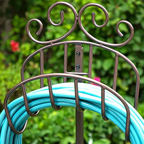 Amagabeli Garden Hose Holder Holds 125ft Hose Rustproof Hose Hanger Stand Free Standing BG409