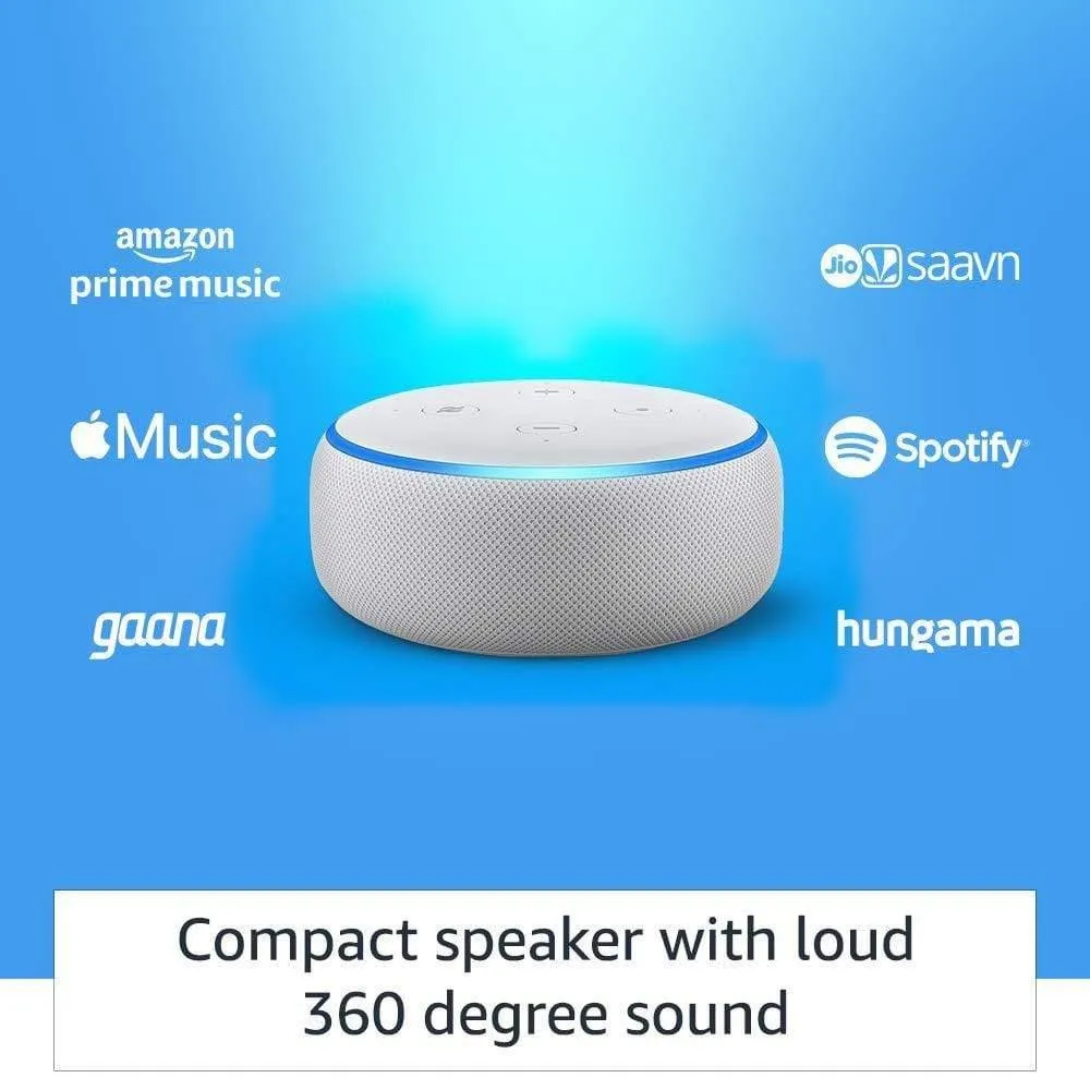 Amazon Echo Dot (3rd Gen) - #1 smart speaker brand in India with Alexa (Black) Get 1 AVITA BULB FREE (WORTH rs-1299) Exclusive for Deals plant customers.