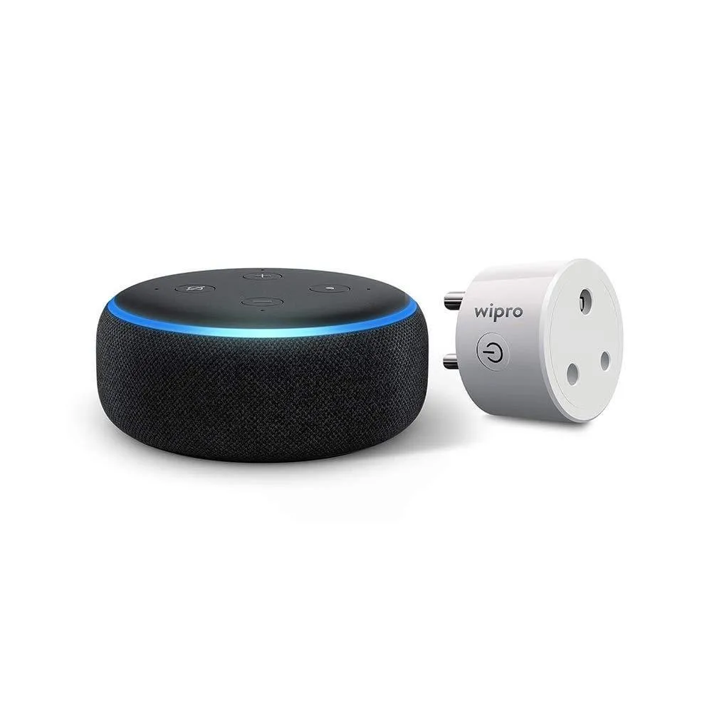 Amazon Echo Dot (3rd Gen) - #1 smart speaker brand in India with Alexa (Black) Get 1 AVITA BULB FREE (WORTH rs-1299) Exclusive for Deals plant customers.