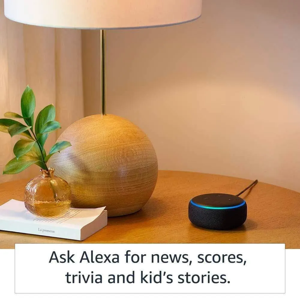 Amazon Echo Dot (3rd Gen) - #1 smart speaker brand in India with Alexa (Black) Get 1 AVITA BULB FREE (WORTH rs-1299) Exclusive for Deals plant customers.
