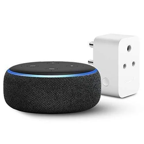 Amazon Echo Dot (3rd Gen) - #1 smart speaker brand in India with Alexa (Black) Get 1 AVITA BULB FREE (WORTH rs-1299) Exclusive for Deals plant customers.
