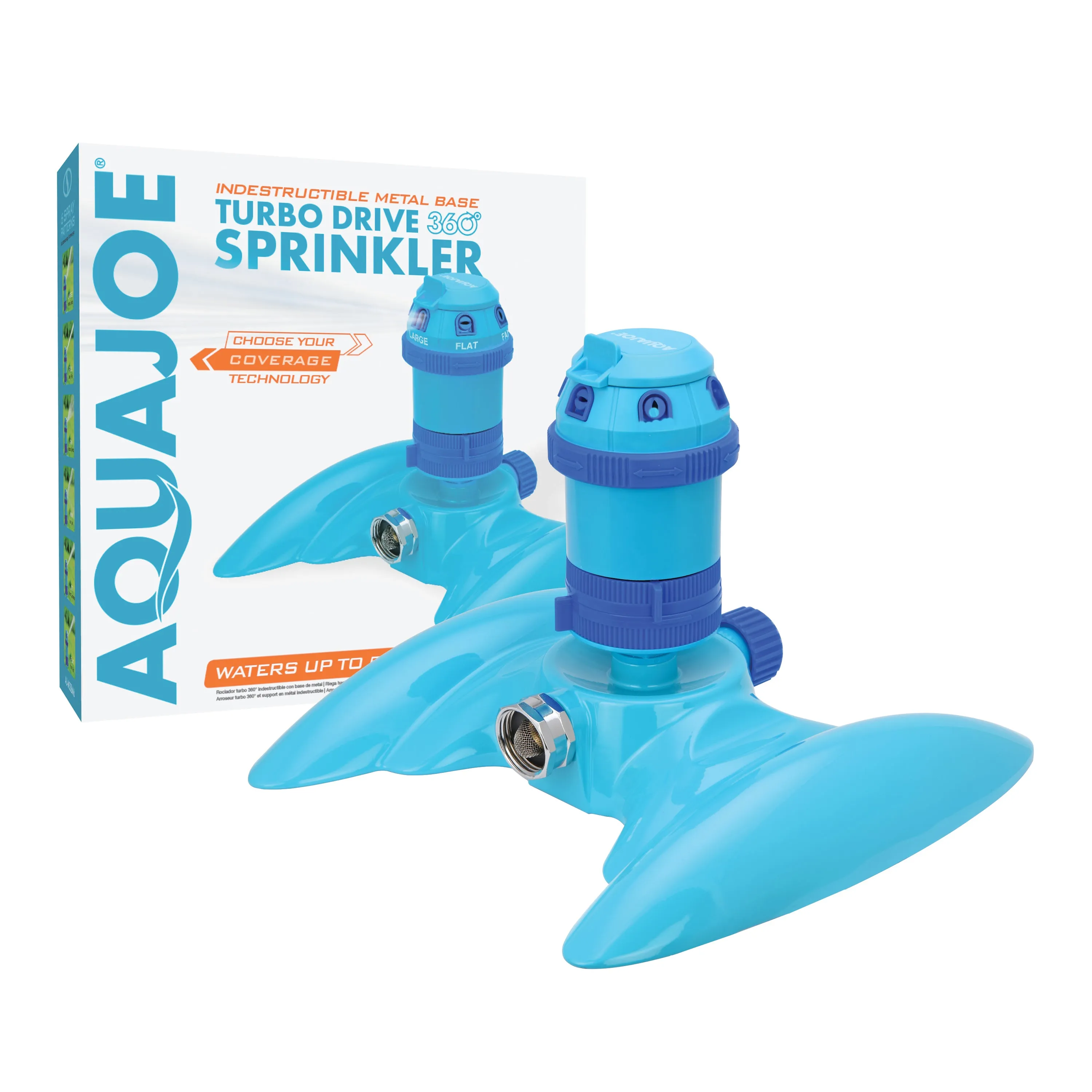 Aqua Joe Complete Aqua Joe Bundle | Turbo Drive Sprinkler   Heavy Duty Nozzle   Hybrid Polymer Hose