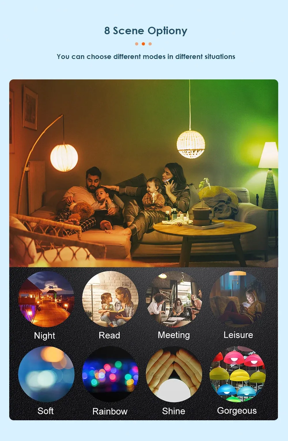 AUBESS E27 Wifi LED Smart Light Bulb for Google Home