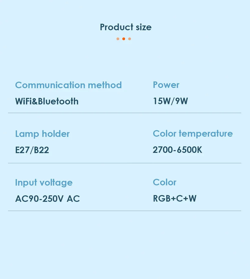 AUBESS E27 Wifi LED Smart Light Bulb for Google Home