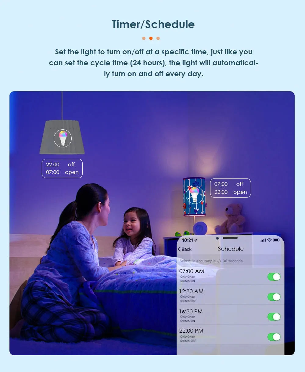 AUBESS E27 Wifi LED Smart Light Bulb for Google Home