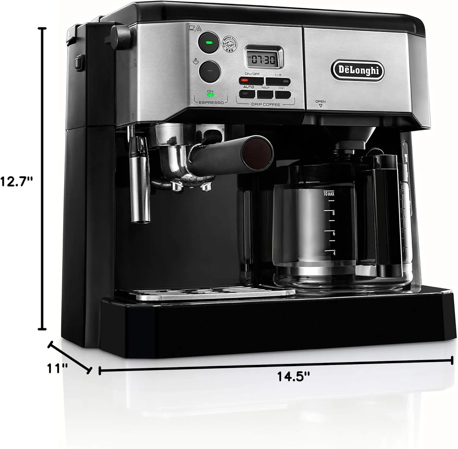 BCO430BM All-In-One Combination Maker & Espresso Machine   Advanced Milk Frother for Cappuccino, Latte & Macchiato   Glass Coffee Pot 10-Cup