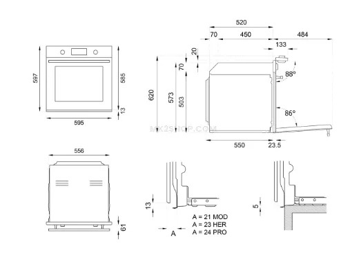 Bertazzoni F6011MODPLN 60cm Electric Pyro Built-in oven LCD display