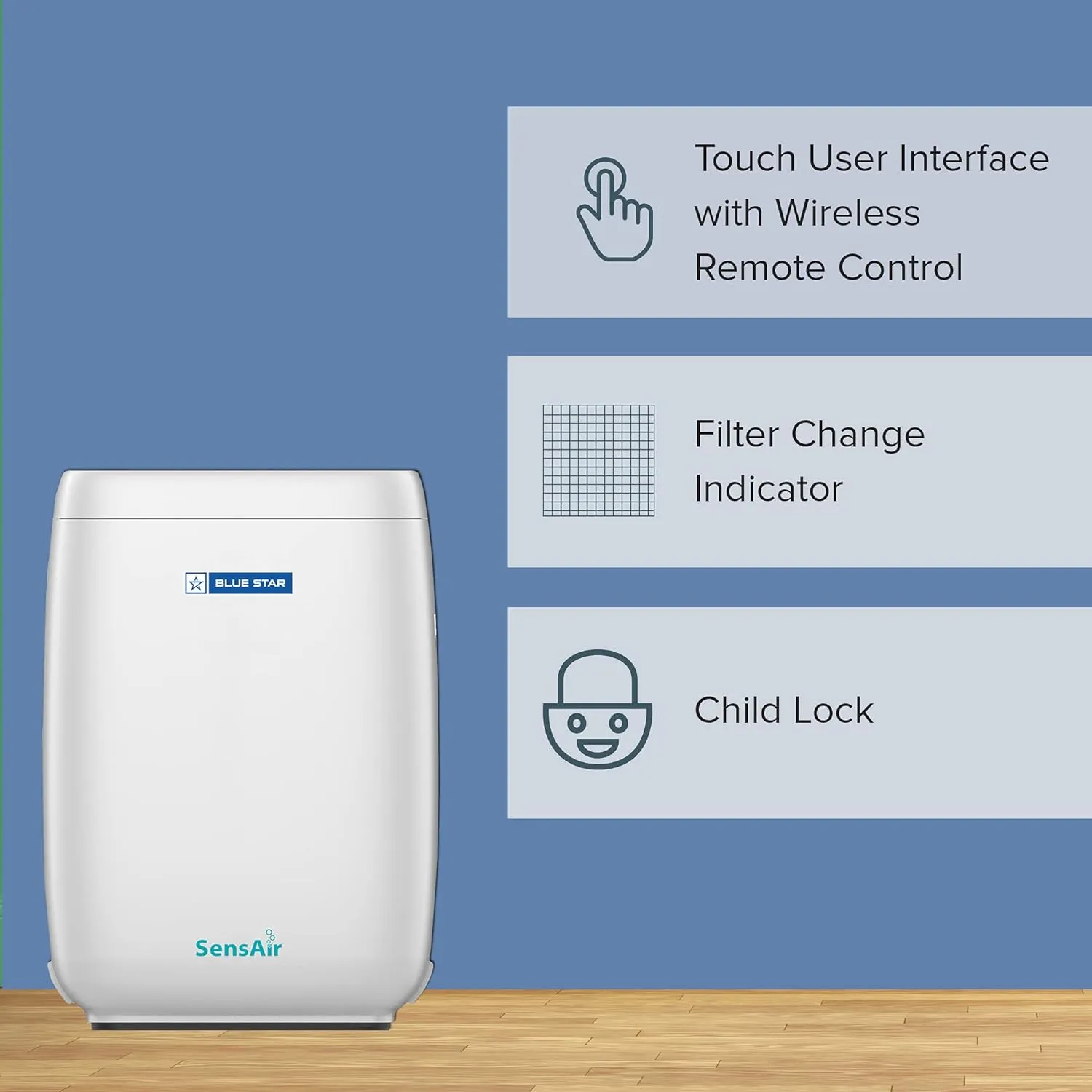 BlueStar Air Purifier AP420OAN|Room Air Purifier with UV Based Microbe Sterilize technology|SensAir|HEPA Filter|Active Carbon|Removes 99.7% Airborne Viruses & Bacteria|592 sq ft Coverage Area