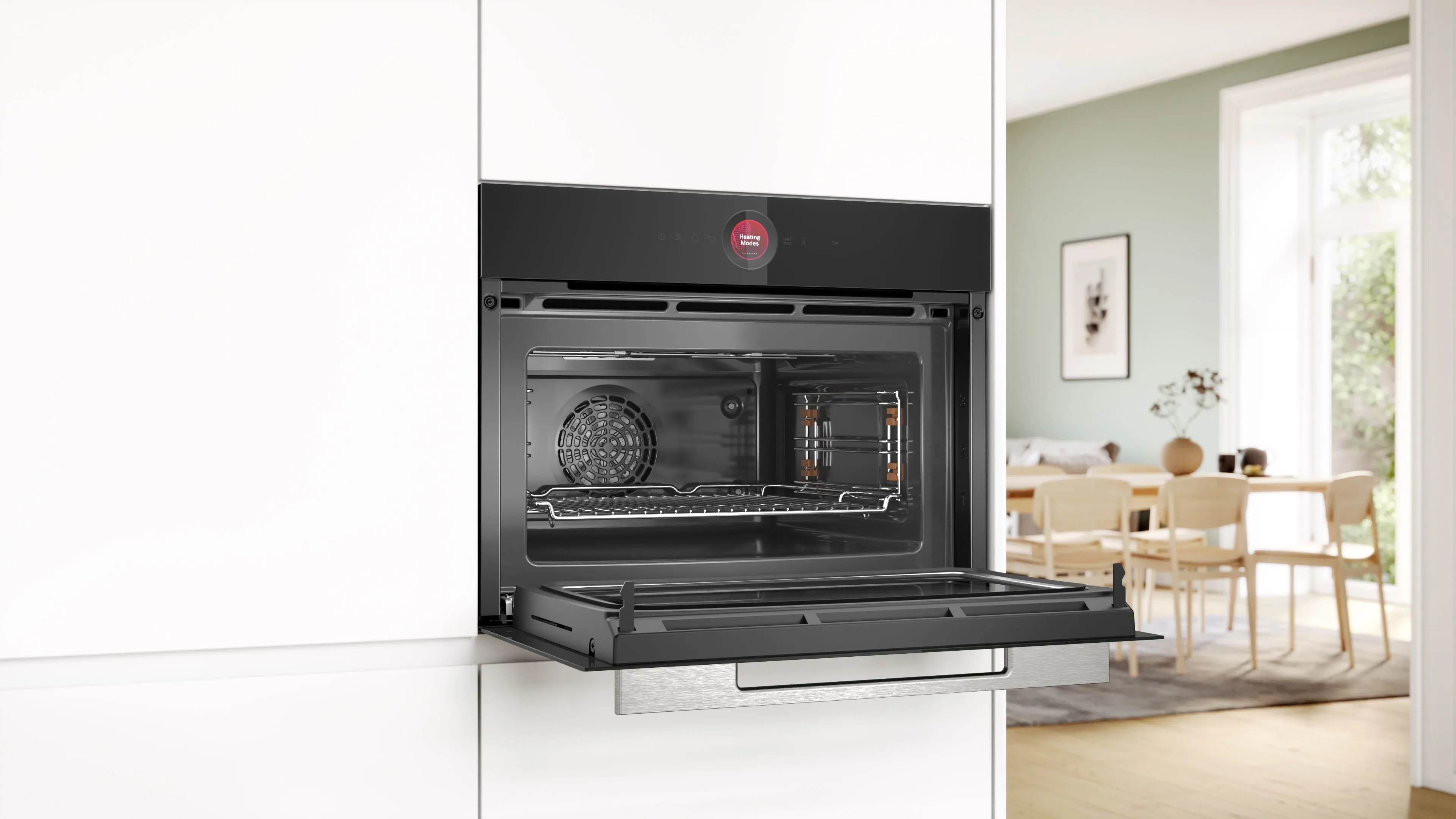 Bosch Serie 8 CMG7241B1B Built In Compact Electric Single Oven with Microwave Function - Black