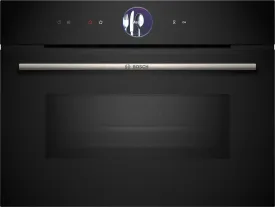 Bosch Serie 8 CMG7361B1B Wifi Connected Built In Compact Electric Single Oven with Microwave Function - Black
