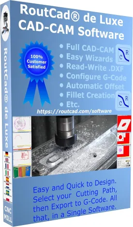 CAD CAM Mill Software CNC 3040 6040 6090 Mach 3 Linux GRBL plus tutorial videos RoutCad Standard. Three easy steps integrated CAD CAM program: 1-design, 2-define machine sequence, 3-export g-code.