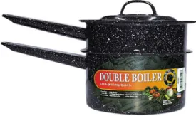 Covered Double Boiler, Black Ceramic on Steel, 1.5-Qts.