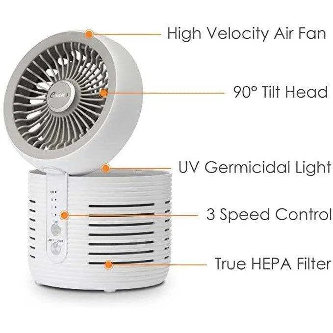 Crane 2-in-1 Desktop Air Purifier & Fan