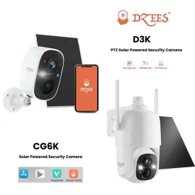 D3K PTZ Security Camera   CG6K Solar Powered Security Camera - Dzees Camera Bundle