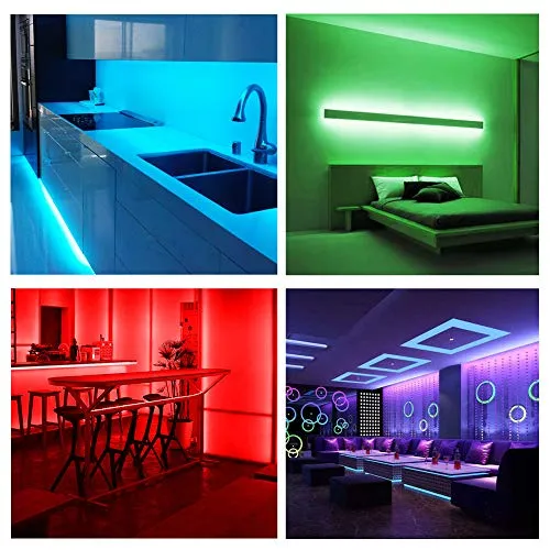 DAYBETTER 5050 RGB Led Light Strips Kit Work with Alexa and Google Assistant, Smart WiFi Led Strip Lights 100ft, 2 Rolls of 50ft Led Lights for Bedroom Decoration