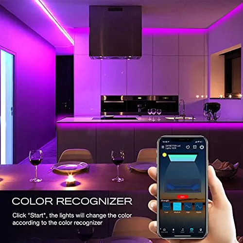 DAYBETTER 5050 RGB Led Light Strips Kit Work with Alexa and Google Assistant, Smart WiFi Led Strip Lights 100ft, 2 Rolls of 50ft Led Lights for Bedroom Decoration
