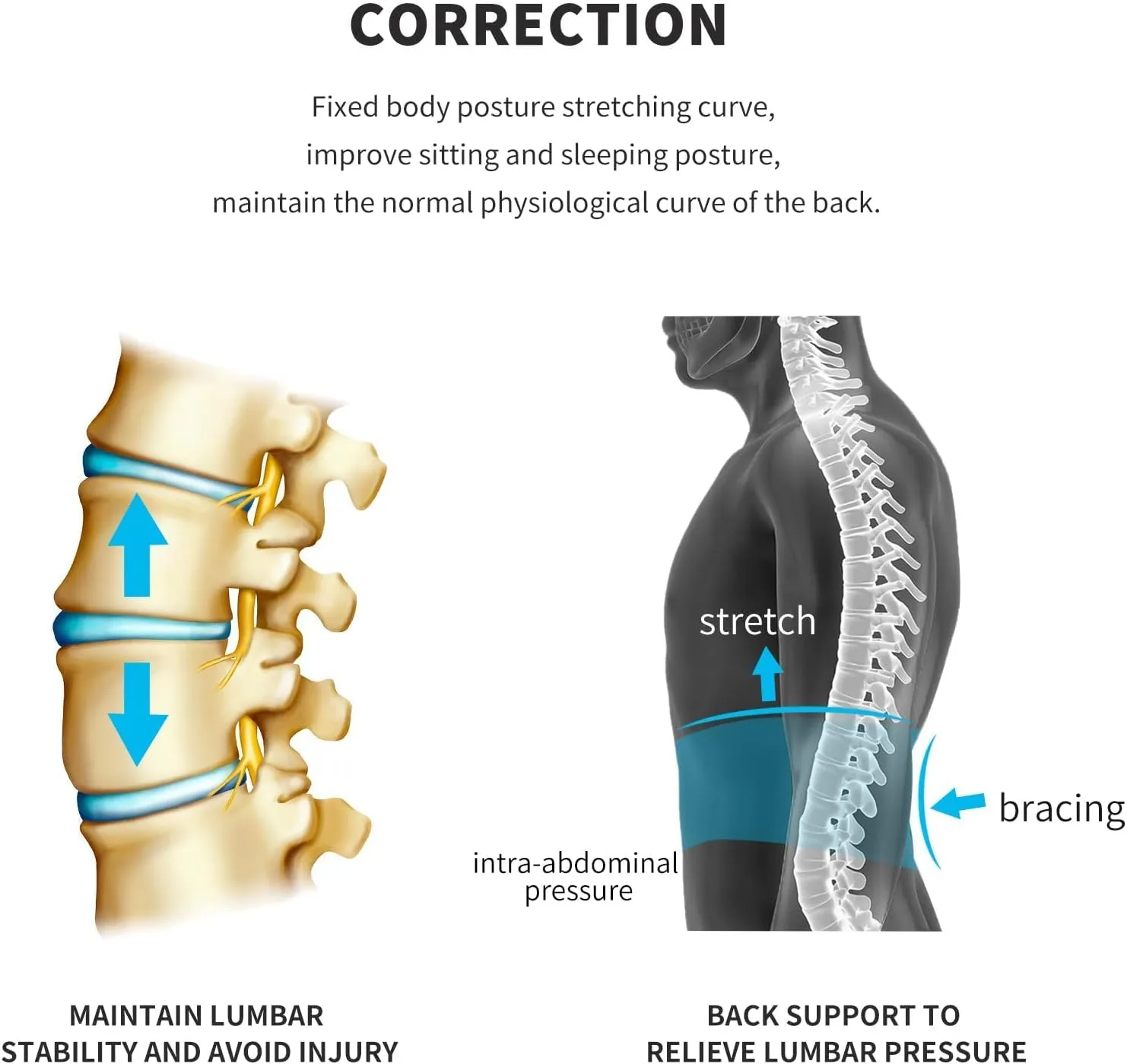 Decompression Back Belt, for Lower Back Pain Relief Lumbar Decompression Belt, Men and Women Lumbar Traction Device (29-49 inch Waists)
