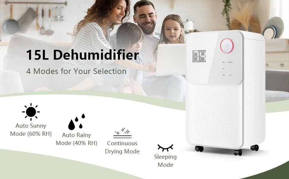 Dehumidifier ES10104US| 32 Pints| 2000 Sq. Ft.|  4 Working Modes| 2 Fan Speeds