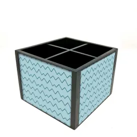 Desk Organizer For Stationery - Blue Wave Lines