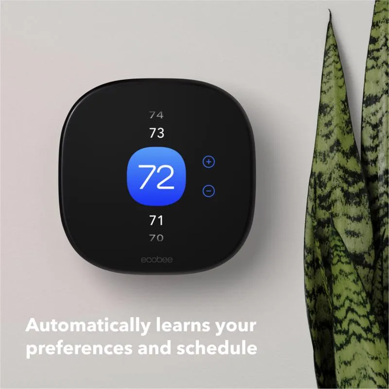 ecobee Built In WiFi Heating and Cooling Touch Screen Smart-Enabled Thermostat