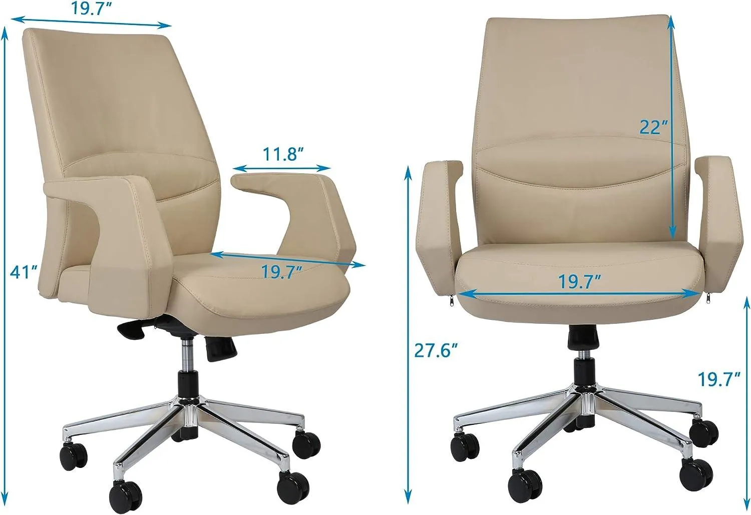 Executive Office Chair Ergonomic Leather Chair with Padded Armrests Lumbar Support