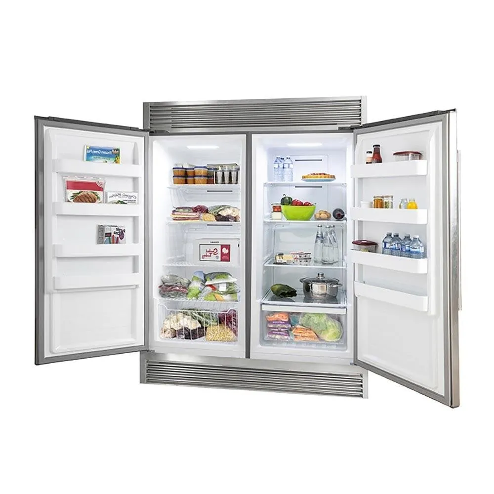FORNO Combo Rizzutoo 60’’Right and Left Swing Refrigerator/Freezer Stainless Steel color 13.8 cu.ft with Grille Trim Kit - FFFFD1933-60S