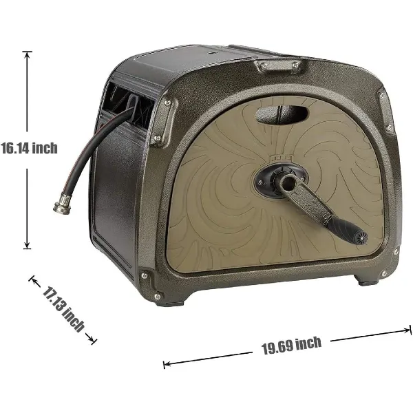 Giraffe Tools 1/2”x130 ft, Super Heavy Duty Retractable Wall Mounted Garden Hose Reel