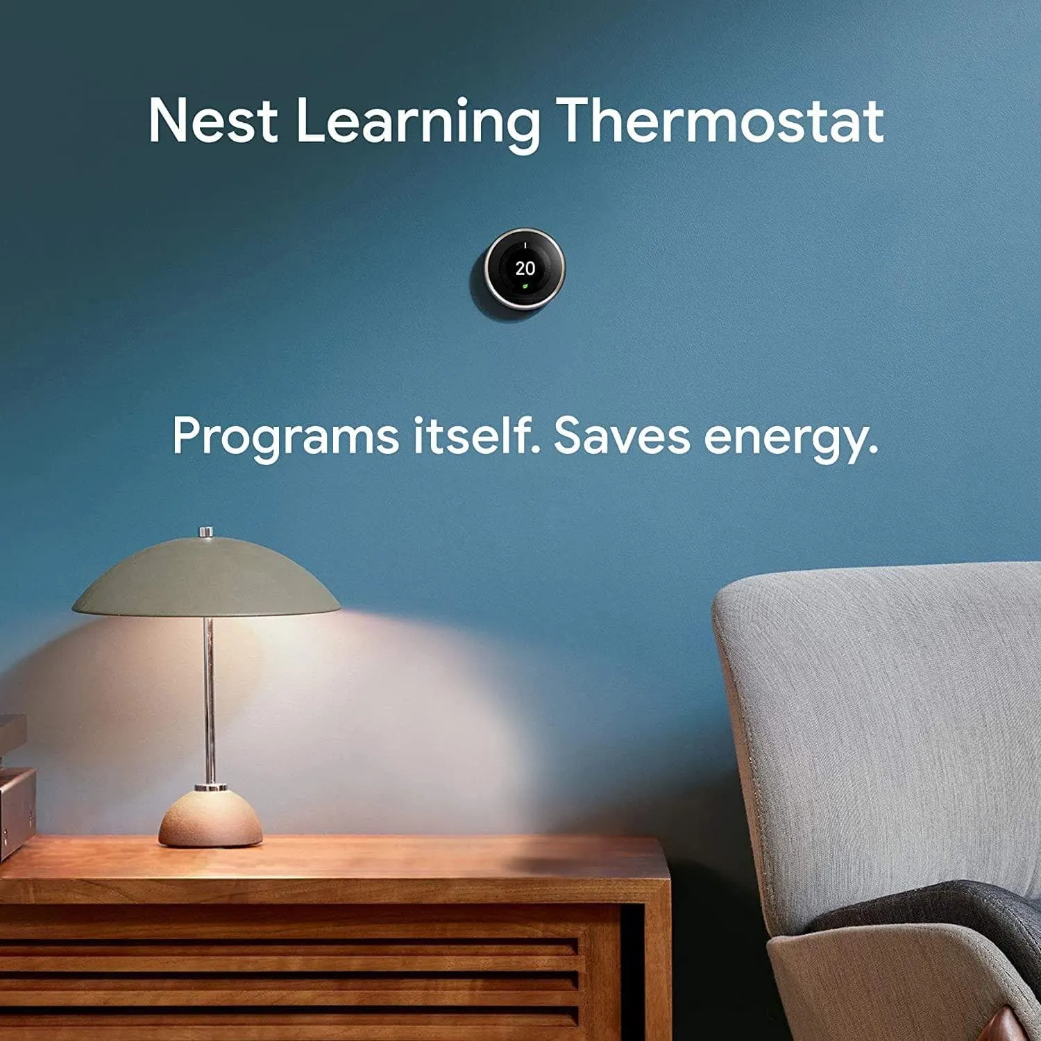 Google Nest Learning Thermostat 3rd Gen - Smart Energy-Saving, Stainless Steel