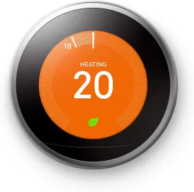 Google Nest Learning Thermostat 3rd Gen - Smart Energy-Saving, Stainless Steel