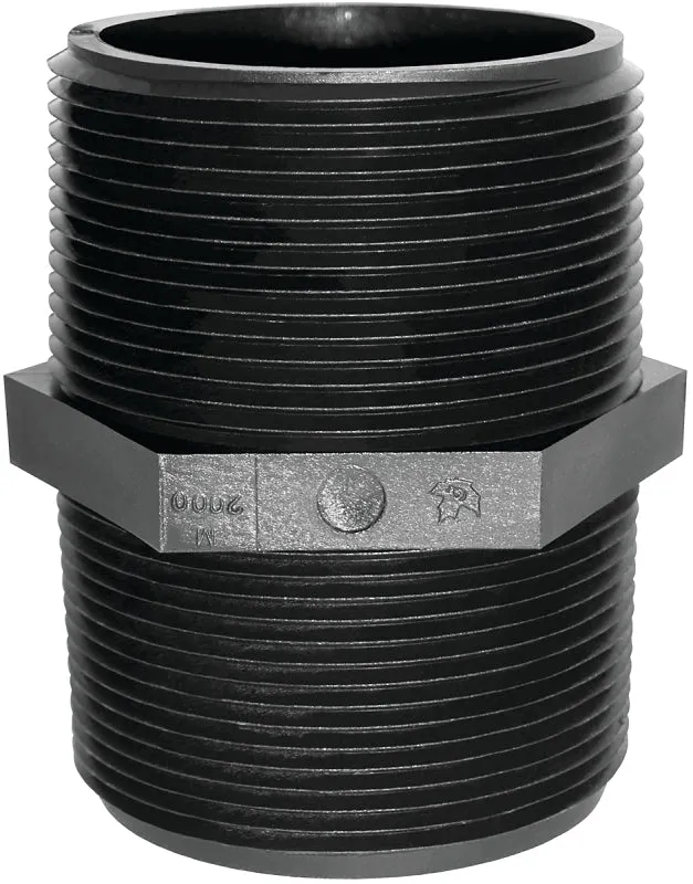 Green Leaf M 3800 P Pipe Nipple, 3/8 in, MNPT, Black :EA: QUANTITY: 5