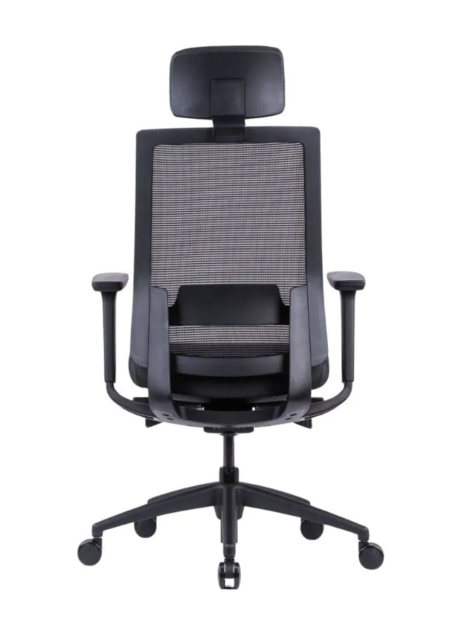 High Back Ergonomic Office Chair with Removable Headrest and 3D Armrests - Mesh & Fabric Seat