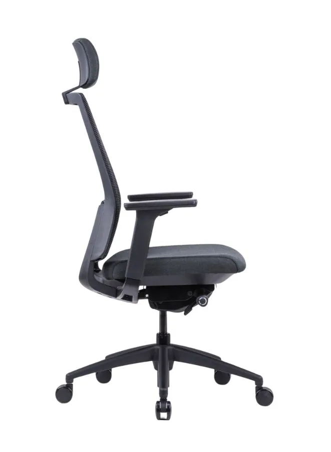 High Back Ergonomic Office Chair with Removable Headrest and 3D Armrests - Mesh & Fabric Seat