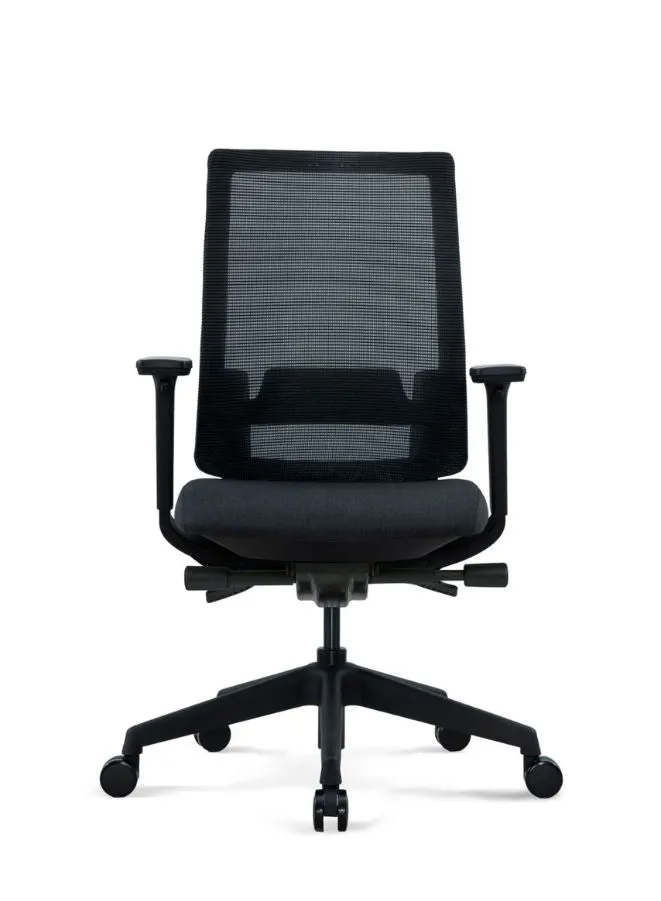 High Back Ergonomic Office Chair with Removable Headrest and 3D Armrests - Mesh & Fabric Seat